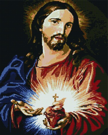 Алмазная мозаика Икона Иисуса Христа Святейшее сердце, арт. GF3176